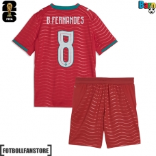 Portugal Bruno Fernandes #8 Barnkläder Hemma matchtröja till baby VM 2026 Kortärmad (+ Korta byxor) Billigt